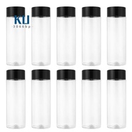 10Pcs 400Ml/13.5Oz Plastic Juice Bottle Transparent Coarse Cereals Storage Container Beverage Bottle