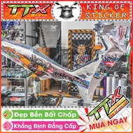 Tem Xe Sirius Trắng Cam Đen Picachu - Tem Sirius Hồng Cam Đen Trắng Siêu Đẹp - Mẫu Team Sirius Trắng