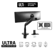 ULTi Ultra Monitor Arm - Fits up to 18kg & 49 inch Ultrawide Monitor, Clamp-on Desk Stand w/ USB Por