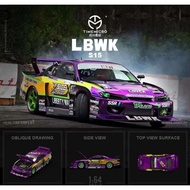 TIME MICRO NISSAN SILVIA S15 LBWK 555 FORMULA DRIFT PURPLE 1:64 SCALE