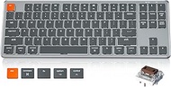 Low Profile Mechanical Keyboard for Mac, 87 Keys Ultra-Slim Brown Switch Apple Keyboard Type-C, White Backlit Quiet Gaming Computer Keyboard Wired for MacBook Pro/Air, iMac, Mac Mini, Gray Silver