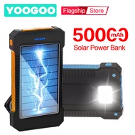 YOOGOO 50000mAh Solar Power Bank Charger USB Ports External Charger Flashlight Solar Multifungsi Portabel Berkapasitas Besar PowerBank 50000 mAH
