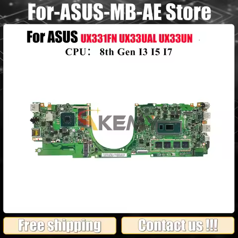 UX331FN Laptop Motherboard For ASUS ZenBook UX33UN U3300U UX331 BX331U UX33UAL Mainboard W/ I3 I5 I7