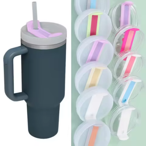 40Oz Tumbler Flip Straw Lid Replacement Spill Proof Reusable Tumbler Cover Splash Resistant for Stan