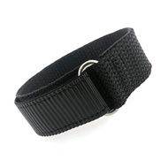 Tech Swiss Watch Band Nylon One Piece Wrap Sport Strap Black AdjustableHook and Loop 16mm