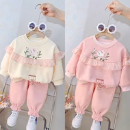 Lovely thick high-quality felt long-sleeved autumn-winter children's clothing Set for girls 8-28kg -