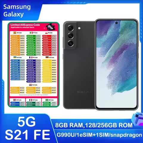 Refurbished Samsung Galaxy S21FE 5G G990U Android smartphone 6.4-inch Samsung 8-core 4500mAh 25W 32M