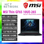 MSI Thin GF65 10UE-265 MSi Gaming Laptop ( I5-10500H, 16GB, 512GB SSD, RTX3060 Max-Q 6GB, 15.6" FHD,
