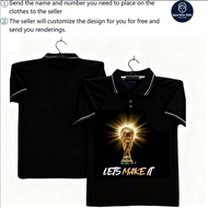 Free custom name&number 2026 World Cup "Glory Trophy/Black Gold Motivation" Business Casual Polo Foo