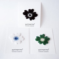 花朵胸針 北歐 勿忘我 可愛 點綴 禮物 黑 白 綠 輕盈