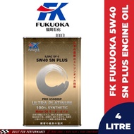 FK FUKUOKA Pro V5000S 5W40 Fully Synthetic SN Plus 4L Engine Oil For Proton/ Perodua/ Toyota