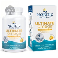Nordic Naturals Ultimate Omega en gelatina de pescado, sabor a limón, 60 geles suaves, 1280 mg de om