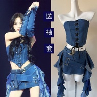 BabyMonster郑雅娴Ahyeon女团牛仔打歌服kpop爵士舞台演出服7.21 BabyMonster Ahyeon girl group denim stage outfit kpop jaz