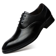 Europe Pointed Toe Leather Shoes Men Oxfords Formal Leather Men Shoes Business Dress Brogue Flats Men Wedding Shoes Plus Size 47 48