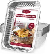 Aluminum Pans - 10 Pack, Extra Heavy Duty, 9x13, Roasting & Cooking, Deep Tin Cookware, Family Gathe