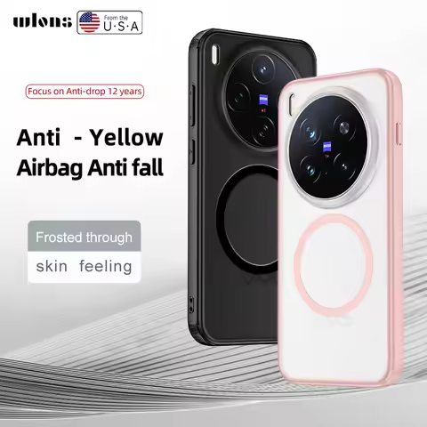 For Vivo X300 Pro Magsafe Case Matte White & Clear Wireless Charging Shockproof Magnetic Armor Cover