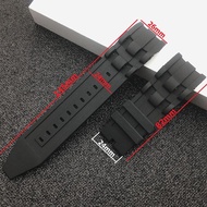 26Mm Silicone Ruer Watchband Black Luxury Men Wristband Watch Bracelet Band No Buckle For Invicta/Pro/Diver Strap