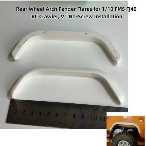 FMS Simulation Rear Fend Flare V1 For 1 10 Scale Fj40 Rc Rock Crawler No Screw Required Non Destruct