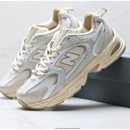 NB 530 Retro Daddy Style Mesh Low-Top Casual Sneakers Beige Silver SZPS
