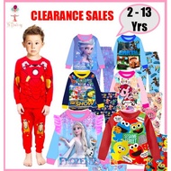 [SG SELLER] COTTON KIDS LONG SHORT SLEEVE PYJAMAS CLEARANCE RANDOM DESIGN CARTOON GIRLS BOYS CHILDREN CALUBY CUDDLE ME