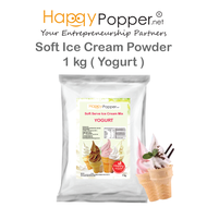 Happypopper Soft Ice Cream Powder Yogurt 1 kg Serbuk Tepung Aiskrim Premium Taste 1kg Premix Mix Hal
