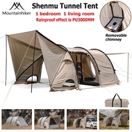 MOUNTAINHIKER Tunnel Tent 5 person Family 2 rooms Camping Tent Double Layer Waterproof UV Proof Outd