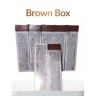 BROWN AND WHITE BOX TUBE ORGANIZER