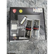 Combo Mainboard B550m Mortar Max Wifi new box + Cpu 5700x3D tray new +2 Ram Kingston Led 16Gb buss 3