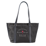 ELLE กระเป๋าสะพาย ทรง SHOPPING BAG ผ้าไนลอน รุ่น PARIS STORY ( EWH823 ) - สีดำ