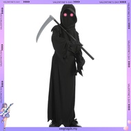 Halloween Children's Horror Skeleton Ghost Ghost Red Eye Death Costume Sickle Ghost Dark Messenger G