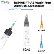 DSPIAE PT-AB Wash-Free Airbrush Accessories 0.3mm 0.5mm Specialized Spray Needle 50ml Paint Mixing B