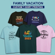Family Day T-Shirts, Birthday & Wedding Family Vacation Custom Baju Family Unisex Cotton T-Shirts
