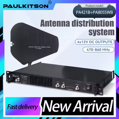 PAULKITSON PA421B Antenna Distribution System UHF 470-860MHz Wireless Microphone RF Signal Booster 1