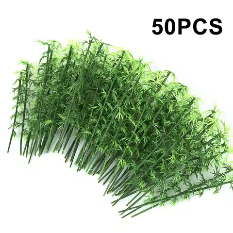 50Pcs 10cm/12cm/15cm Plastic Miniature Model Tree Landscape Bamboo Tree Sand Table Model Decor Trees