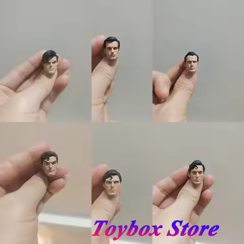 1/12 Anime Superman Delicate Head Sculpt Original DIY DC Super Hero Carving Model Toys Fit For 6" Me