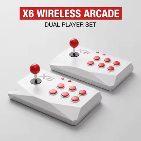 X6 Video Game Console 2.4G Wireless Double Rocker Video Game Stick 4K HD 64GB 20000 Classical Games 