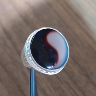 Cincin Batu Akik Motif Yin-Yang Yin Yang Keseimbangan