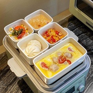 【A Happy】 High Temperature Resistant Ceramic Steaming Bowl Rectangular Electric Steamer Special Use