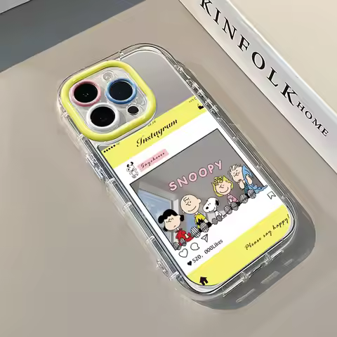 Ins SNOOPY Collect Phone Case for iPhone 11 12 13 14 15 16 17 Pro Max Plus Cute Cartoon Snoopy Lucy 