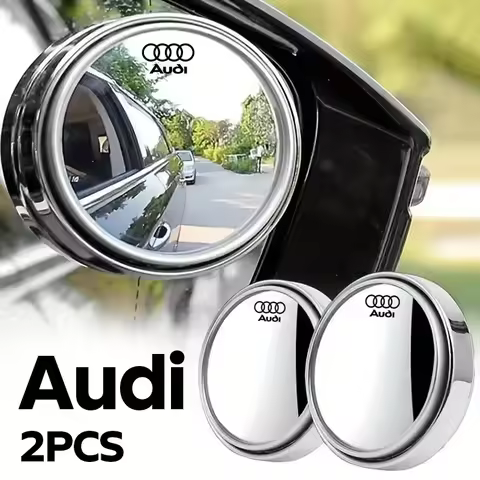 2Pcs Car Rearview 360 Degree Adjustable Wide Angle Small Circular Mirror For Audi Sline A1 A3 A4 A5 