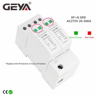 GEYA GSP9 3P+N 36mm SPD 20~40KA Surge Protector Lighing Protection Low-voltage Arrester Device AC275