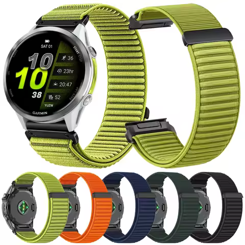 Nylon Loop Strap For Garmin Forerunner 970 965 955 Solar 945 745 Braided Band Instinct 3/Fenix 8 8Pr