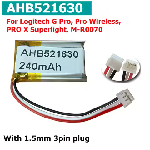 240mAh Wireless Mouse Battery for Logitech G Pro, Pro Wireless, PRO X Superlight, M-R0070 533-000151