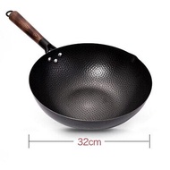 High Quality Wok Pan Traditional Carbon Steel Wok With Lid Non-stick Pan Non-coating Gas Cooker Cookware