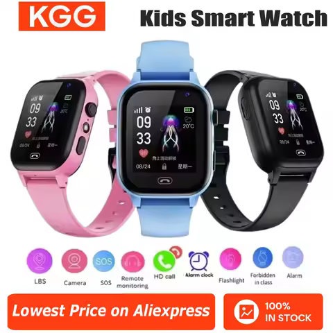 Kids Smart Watch Phone 2G SIM Card LBS Location SOS Camera Voice Chat Flashlight Alarm Clock Camera 