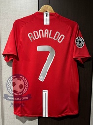 New!! เสื้อฟุตบอลย้อนยุค Retro แมนยู Home 2007/2008 Final Moscow UCL เฟล๊ก Ronaldo#7 กล้ารับประกันคุ
