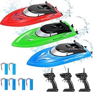 3PACK RC Boat, Remote Control Boats for Kids and Adults,10km/H 2.4G High Speed Remote Control Boat, 