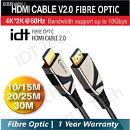 【hot】❏IDT Fiber Optic HDMI 2.0 Cable Premium High Speed Active Optic HDMI Cable (10M 15M 20M 25M 30M 40M) Support 3D 4K