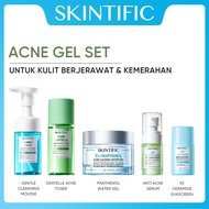 SKINTIFIC 5pcs Paket-Skincare Set | Moisturizer+Serum +Toner+ Sunscreen+ Cleanser paket lengkap Seru