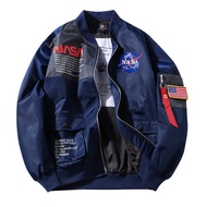 NASA Men's Jacket Bomber Jacket Flight Jacket Windproof Jaket  Lelaki Plus Size